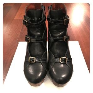 See by Chloe Wood Heel Leather Booties, size 39